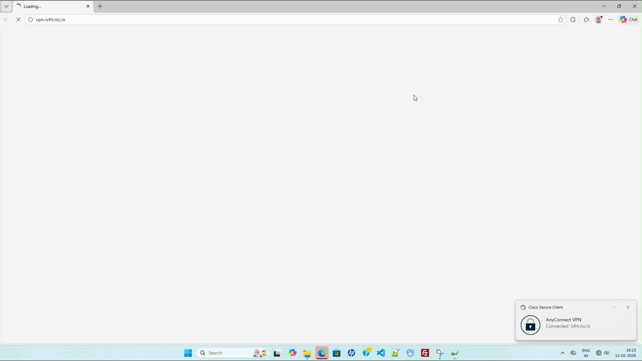 Screenshot of the IVFRT VPN Services webpage showing the AGREE button and checkbox highlighted.